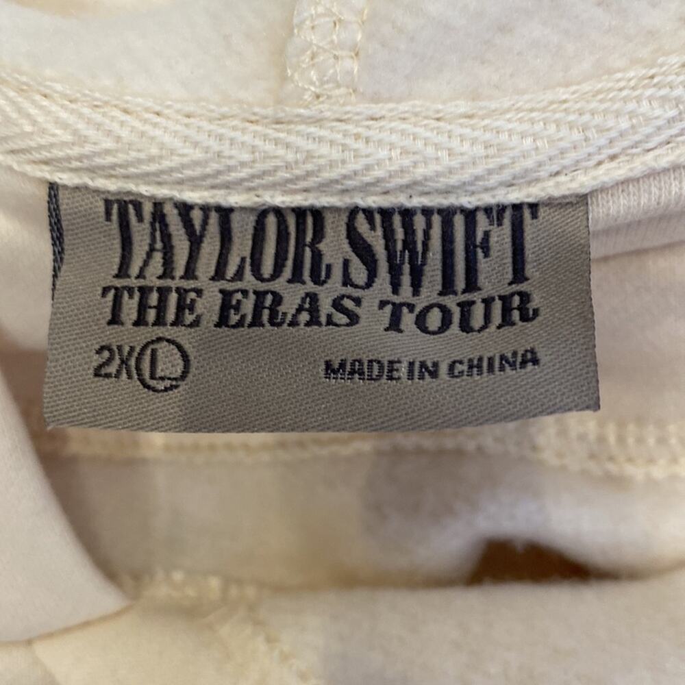 Taylor Swift Cream Official Eras Tour Hooded Pullover Sweatshirt NWOT Sz 2XL - Picture 6 of 12